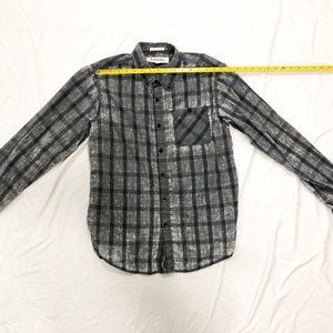 Ezekiel checkered plaid gray button down small